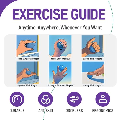 3-Pack Hand Therapy Stress Balls – Squeeze Balls for Finger, Wrist & Forearm Exercise, Multi-Resistance Grip Strength Trainer for Adults, Stress Relief & Relaxation
