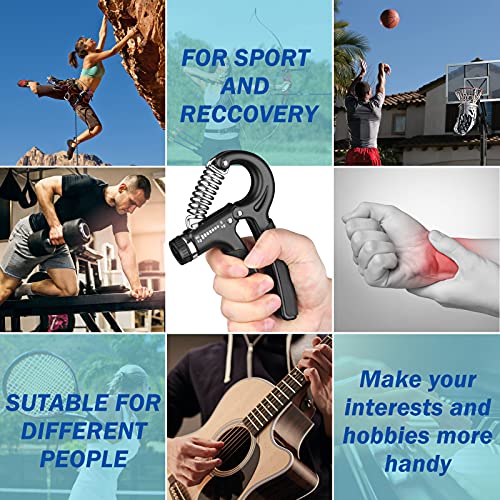 AIXPI Grip Strength Trainer, Hand Grip Exerciser Strengthener with Adjustable Resistance 11-132 Lbs (5-60kg), Forearm Strengthener, Hand Exerciser for Muscle Building and Injury Recover 1 PACK