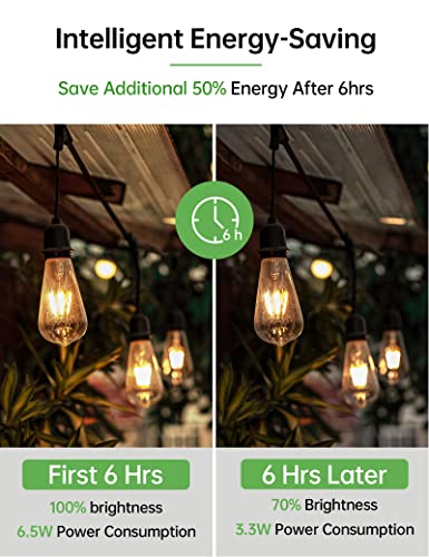 Dusk to Dawn Edison Light Bulbs ST19, Vintage Amber Glass, 2300K Amber Warm, 6.5W=60W, Non-Dimmable Auto On/Off Light Sensing LED Filament Bulb Outdoor, 700LM, E26, 2-Pack, HQ-H027