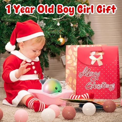 Gigilli Bath Toys for Kids Ages 1-3, Baby Bath Toys 1 2 3 Year Boy Girl Valentines Gifts for Babies 6-12-18 Months, Light Up Whale Bath Toy Sprinkler Toddler Birthday Bathtub Fountain Pool Water Toy