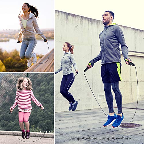 Speed Jump Rope Adjustable Steel Cable – Tangle-Free Skipping Rope with Ball Bearings for Home Gym, Fitness & Cardio Workout
