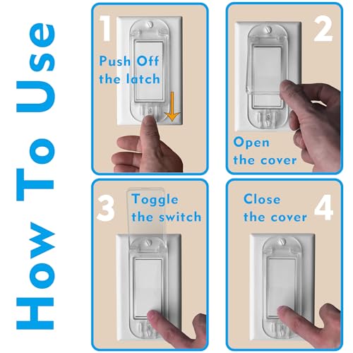 2 Light Switch Guard Cover, Baby Proof Wall Switch Cover Guard for Rocker Light Switch Protects Your Lights or Circuits from Being Accidentally Turned On or Off