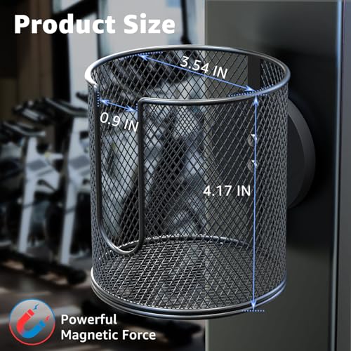 Magnetic Cup Holder, Fully Covered Anti-Fall Magnetic Drink Holder, Cup Caddy, N38 Super Magnet Cup Holder for Tractor Mower School Bus on Ferrous Metal Surface, 3.54" Inner Diameter(1 Pack Black)