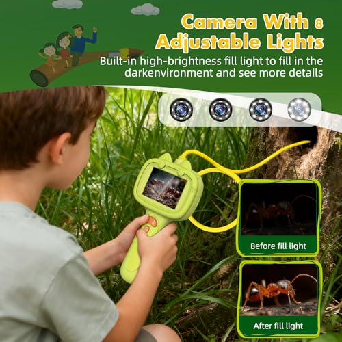 Daxiongmao Borescope Camera with Light for Kids | STEM Science Educational Toy for 3 4 5 6 7 8 Years Old Boys & Girls | Birthday Gift for Outdoor Adventures & Nature Discovery (Yellow)