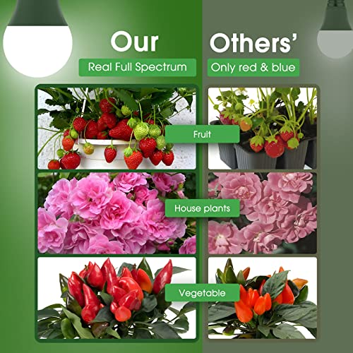 Briignite Full Spectrum LED Grow Light Bulb - A19 E26 Base, 11W (100W Equivalent) - for Indoor Plants, Seed Starting - 3 Pack