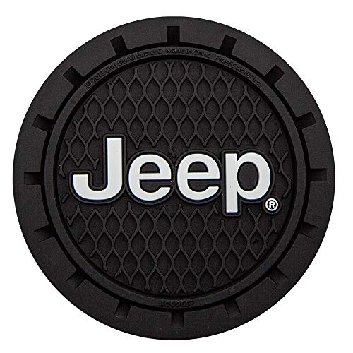 Plasticolor 000652R01 Jeep Logo Auto Car Truck SUV Cup Holder Coaster 2-Pack , Black