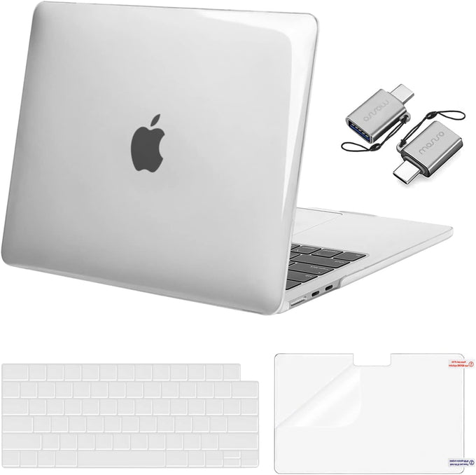 MOSISO Compatible with MacBook Air 13 inch Case 2026 2025 2024 2023 2022 M4 A3240 M3 A3113 M2 A2681,Plastic Hard Shell&Keyboard Cover&ScreenFilm&Type C for MacBook Air 13.6 inch Case, Crystal Clear
