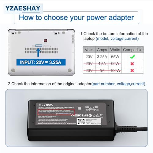 Replacement 65W USB C Laptop Charger Compatible with HP Chromebook and All 65W USB Type C Power Adapter