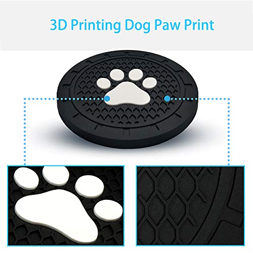 BukNikis Car Cup Holder Coasters-Car Interior Accessories 2.75 inch Silicone Anti Slip Cute Dog Paw Car Coaster -Universal (Pack of 2)