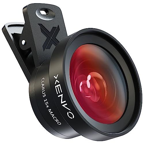 Pro Lens Kit for iPhone and Android, Macro and Wide Angle Lens with LED Light and Travel Case Black