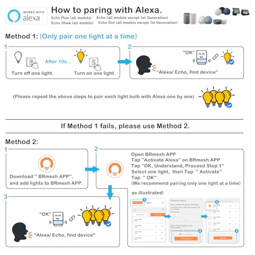 UCB Alexa Light Bulb 130W Equivalent, Smart Light Bulbs Warm White to Daylight Tunable, A19 E26 Bluetooth LED Bulbs Work with Alexa Only for Bedroom Kitchen Living Office No WiFi Required 4 Pack