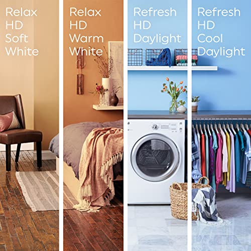 GE Refresh LED Light Bulbs, 10 Watts (60 Watt Eqv) Daylight HD Light, A19 Standard Bulbs (4 Pack)