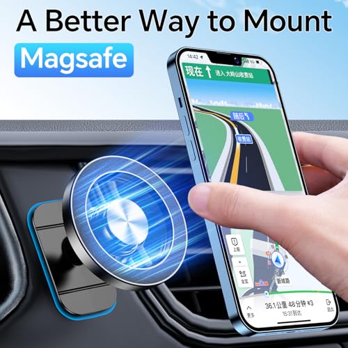 Kaistyle for Magsafe Car Mount【20 Strong Magnets】Magnetic Phone Holder for Car Phone Holder Mount Dash Mounted Holders Cell Phone Holders for Your Car Accessories for Women Men for iPhone 17 16 15 14