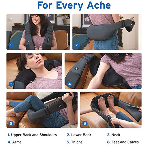 Etekcity FSA Eligible Cordless Neck Massager with Heat for Pain Relief Deep Tissue, FSA Wearables, Rechargeable Shiatsu Back Shoulder Massage Tool, Best Gift for Mother, Father, HSA Items