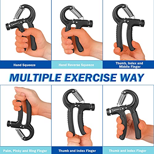 AIXPI Grip Strength Trainer, Hand Grip Exerciser Strengthener with Adjustable Resistance 11-132 Lbs (5-60kg), Forearm Strengthener, Hand Exerciser for Muscle Building and Injury Recover 1 PACK