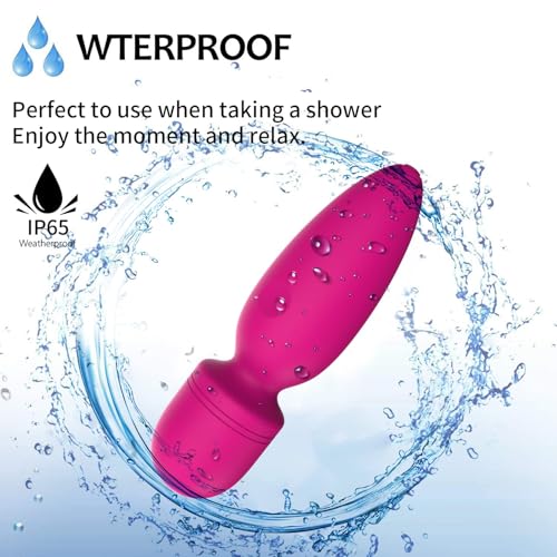 Mini Handheld Massager – Waterproof Cordless Personal Massager with 10 Vibration Modes for Back, Neck & Body (Rose Red)