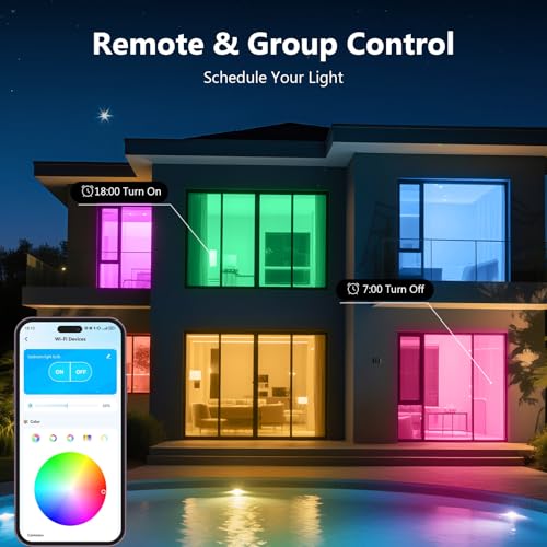 DAYBETTER Smart Light Bulbs, RGBCW Color Changing Smart Bulb Compatible with Alexa & Google Home,Preset Scene, Music Sync, A19 E26 2.4G WiFi Bluetooth Dimmable LED Bulbs, 60W Equivalent, 800LM, 6 Pack