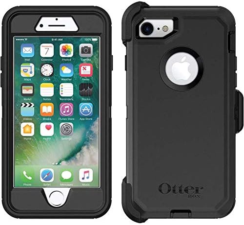 OtterBox iPhone SE 3rd & 2nd Gen, iPhone 8 & iPhone 7 (not Compatible with Plus Sized Models) Defender Series Case - Black, Rugged & Durable, with Port Protection, Includes Holster Clip Kickstand