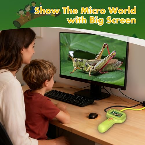 Daxiongmao Borescope Camera with Light for Kids | STEM Science Educational Toy for 3 4 5 6 7 8 Years Old Boys & Girls | Birthday Gift for Outdoor Adventures & Nature Discovery (Yellow)