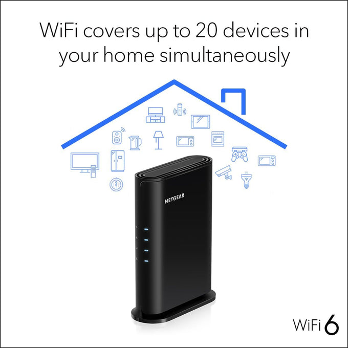 NETGEAR 4-Stream WiFi 6 Router (R6700AX) – Router Only, AX1800 Wireless Speed (Up to 1.8 Gbps), Covers up to 1,500 sq. ft., 20 Devices – Free Expert Help, Dual-Band