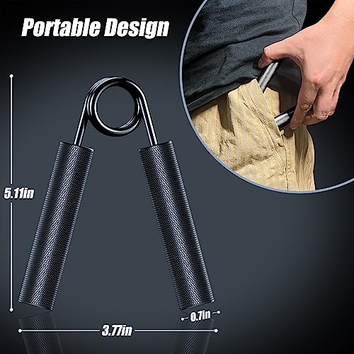 Grip Strength Trainer 4 Pack,50LB-200LB Metal Hand Grip Strengthener,Non-Slip Heavy-Duty Forearm Exerciser,Hand Gripper for Muscle Building and Hand Rehabilitation Exercising