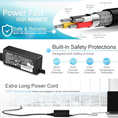 USB C Laptop Charger Compatible with Dell Laptop Chromebook Charger 65W 45W USB Type C Fast Power Adapter