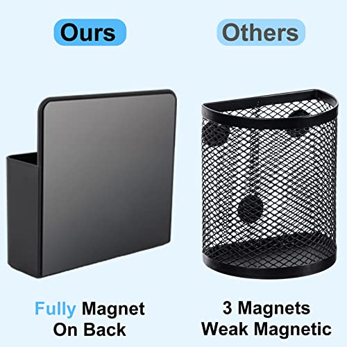 Magnetic Pen Holder,2 Pack Magnetic Dry Erase Marker Holder with Generous Compartments,Strong Magnet Storage Marker Pen Pencil Organizer for Refrigerator,Whiteboard,Locker Accessories