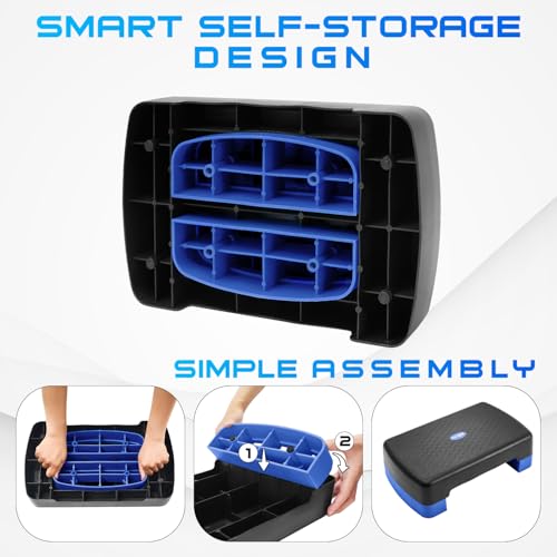 Yes4All Aerobic Exercise Step Platform, Exercise Stepper with Risers for Cardio and Strength Training, Workout Stepper for Home Gym