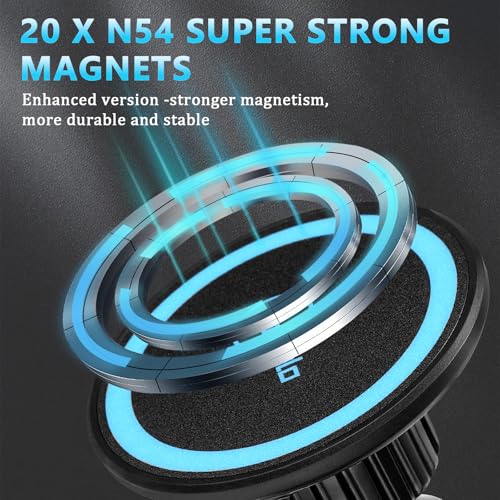 Magnetic Cup Holder Phone Holder for Magsafe, 360° Adjustable Long Gooseneck & Powerful N54 Magnet Cell Phone Mount for Car Compatible with iPhone & Samsung & All Smartphones