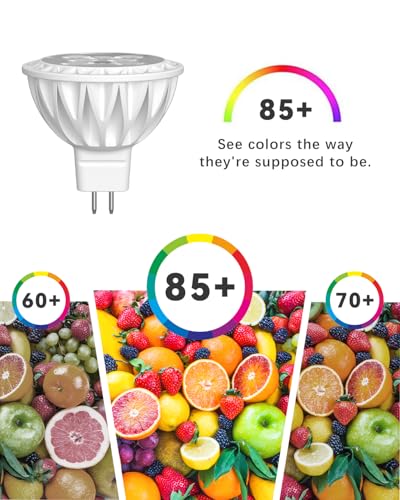 MR16 LED Bulbs 50W Halogen Equivalent Landscape Light Bulbs, 2700K Warm White 5W GU5.3 MR16 12V Spotlight Bulb, Non-Dimmable 38° Beam Angle for Landscape, Recessed, Track Lighting 6 Pack