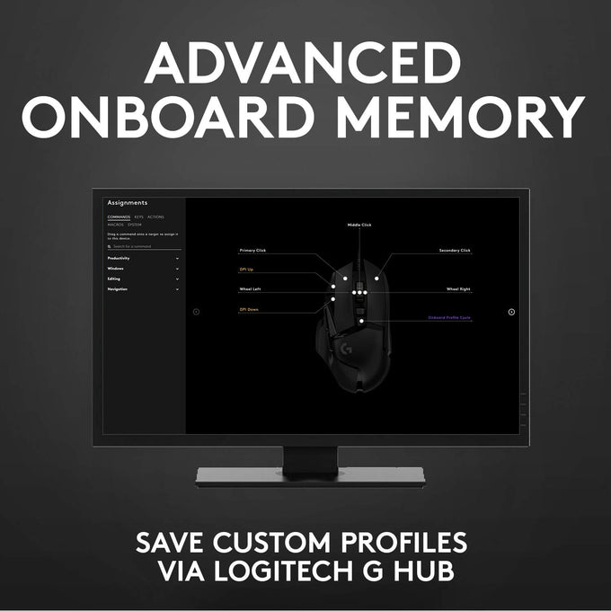 Logitech G502 Hero High Performance Wired Gaming Mouse, Hero 25K Sensor, 25,600 DPI, RGB, Adjustable Weights, 11 Buttons, On-Board Memory, PC/Mac