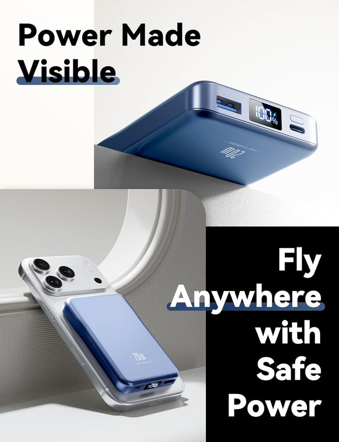 Magnetic Portable Charger, 10000mAh for Magsafe Battery Pack, 20W Fast Charging Power Bank, Travel Essential of Wireless Charger Compatible with iPhone 17/16/15/14/13 Pro/Max/Air/Plus-DarkBlue
