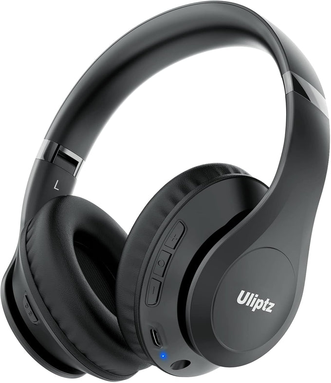 Uliptz Wireless Bluetooth Headphones, 65H Playtime, 6 EQ Sound Modes, HiFi Stereo Over Ear Headphones with Microphone, Foldable Lightweight Bluetooth 5.3 Headphone for Travel/Office/Cellphone/PC