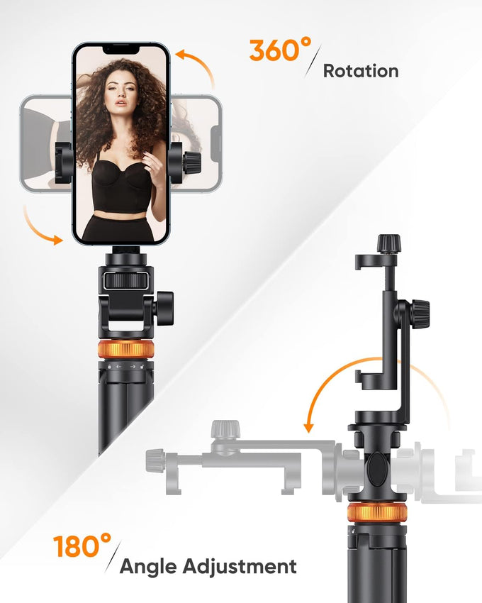EUCOS 62” Phone Tripod & Selfie Stick – Extendable Stand with Remote, Compatible with iPhone & Android