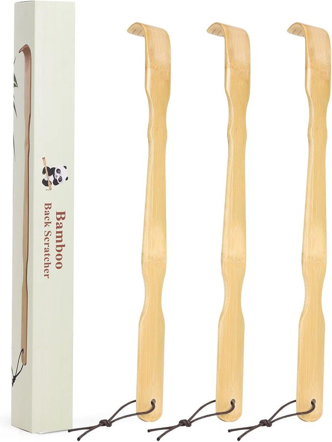 YIMICOO 2 Pack 17 Inch Long Wooden Bamboo Back Scratchers for Adults