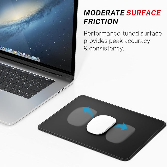 MROCO Mouse Pad [30% Larger] with Anti-Fray Stitched Edges, Premium-Textured Waterproof Surface, Non-Slip Rubber Base, Computer & Gaming Mouse Mat for Laptop, Office & Home, 8.5 x 11 in, Black