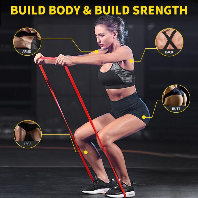 ROSAPOAR Resistance Bands - Natural Latex Workout Bands for Fitness, Stretching, Powerlifting