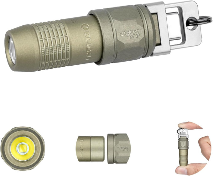 OLIGHT iUltra Rechargeable EDC Flashlight, 80 Lumens Mini LED Keychain Light, Easy take with Pocket or Attach to Keyring, Bag, for Everyday Carry and Emergencies (Olive-Green)