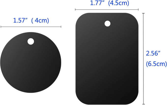 DSTELIN Universal Metal Plate 8 Pack for Magnetic Phone Car Mount Holder Cradle with Adhesive (Compatible with Magnetic Mounts) - 4 Rectangle and 4 Round, Black