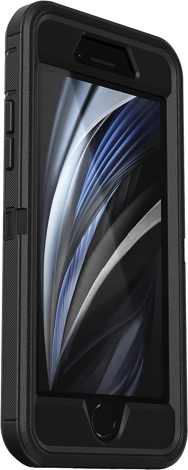 OtterBox iPhone SE 3rd & 2nd Gen, iPhone 8 & iPhone 7 (not Compatible with Plus Sized Models) Defender Series Case - Black, Rugged & Durable, with Port Protection, Includes Holster Clip Kickstand