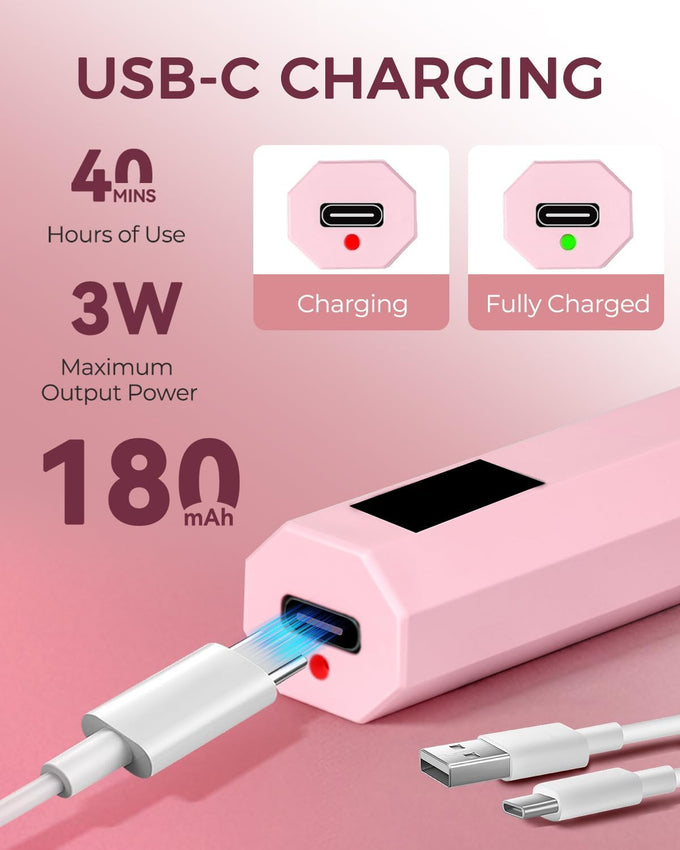 UV Nail Light Handheld UV Light for Nails 3W Portable Led Lamp with 2 Timer Settings 20/60s for Gel Polish Home DIY Salon Women(Pink)