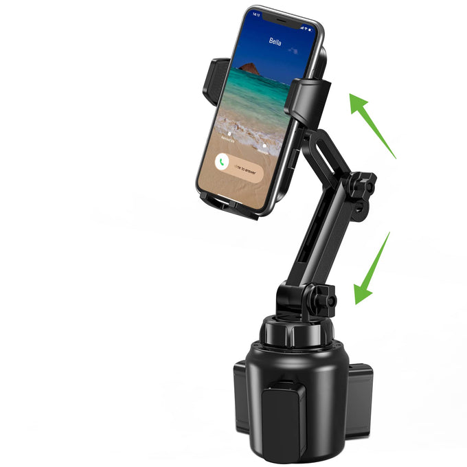 2025 Upgraded Cup Phone Holder for Car, Universal No Shaking Cup Holder Phone Mount with Expandable Base for Car Truck, Adjustable Holders,Compatible with iPhone Samsung All Phones: 1 Pack