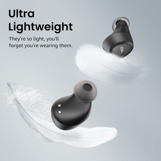 TOZO A1 Wireless Earbuds Bluetooth 5.3 Light Weight in Ear IPX5 Waterproof Headphones 2 Mic for AI Calls, Immersive Premium Sound Bass Headset with Charging Case, 32 Presets EQ Customization via App