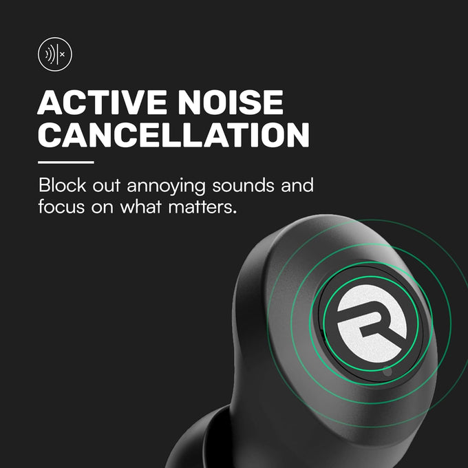Raycon Everyday Classic Bluetooth Wireless Earbuds + Microphone with Active Noise Canceling, Sweat & Water-Resistant Earphones, Ear Buds Wireless Bluetooth 32 Hours Playtime (Black)
