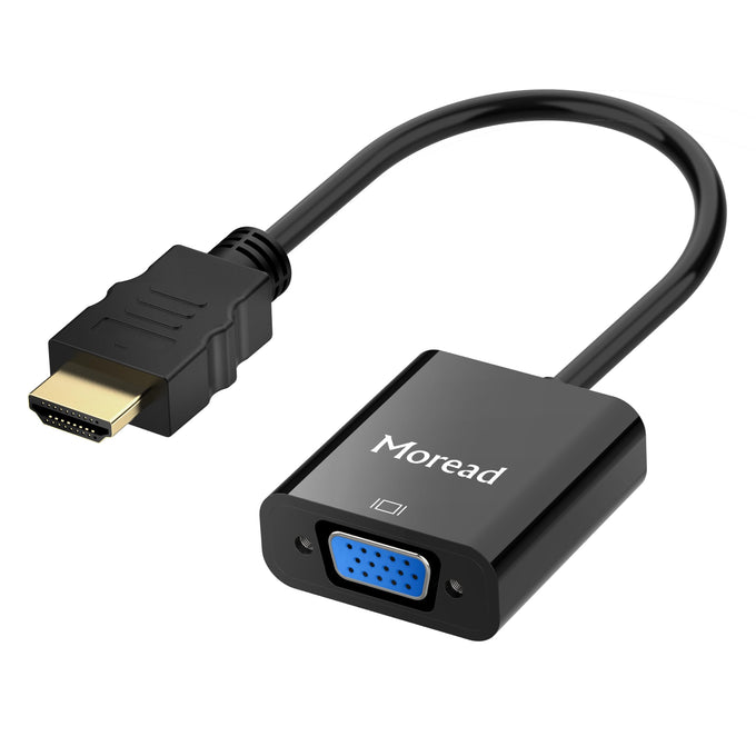 HDMI to VGA, Uni-Directional Gold-Plated HDMI to VGA Adapter (Male to Female) for Computer, Desktop, Laptop, PC, Monitor, Projector, HDTV, Chromebook, Raspberry Pi, Xbox and More - Black