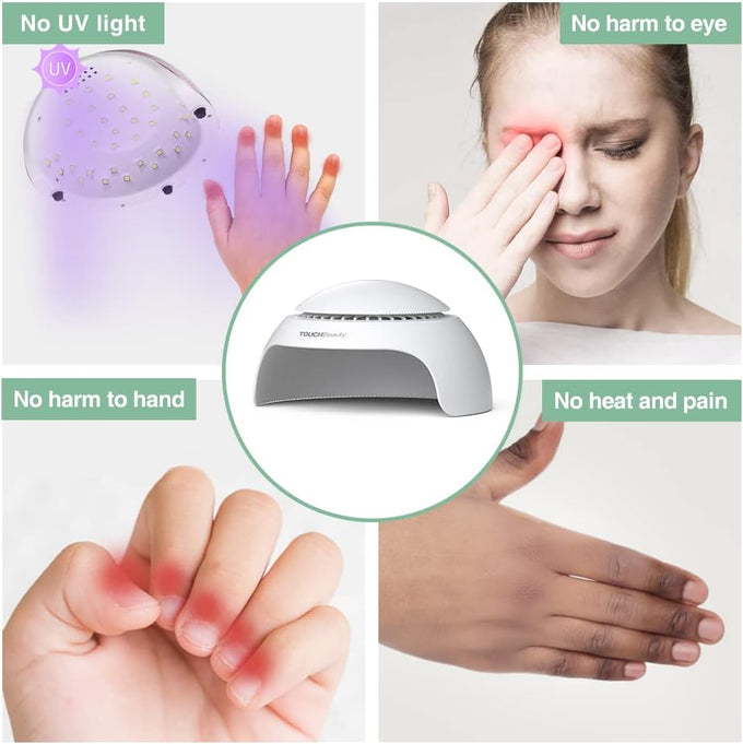 TOUCHBeauty Nail Dryer for Kids Teens Beginners: LED Fan & Light, Safe, Battery Powered, Non-Hands Tanned Version (TB-2130)