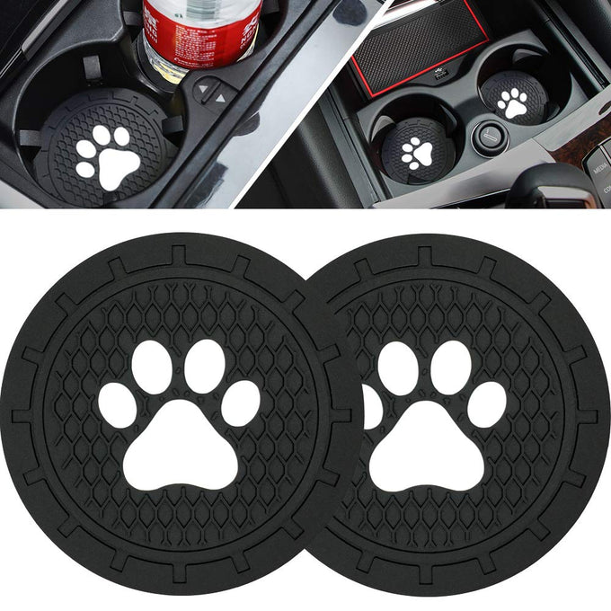 BukNikis Car Cup Holder Coasters-Car Interior Accessories 2.75 inch Silicone Anti Slip Cute Dog Paw Car Coaster -Universal (Pack of 2)