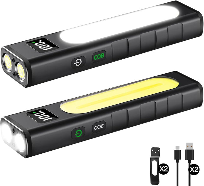 Rechargeable Flashlights High Lumens 1800, Flat EDC Flashlight Rechargeable, Magnetic Pocket Flashlight Super Bright, Powerful LED Flashlight for Home, Tactical Flash Lights as Christmas Gifts for Men