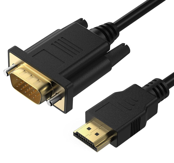 PANPEO HDMI to VGA Adapter Cable 6ft, Gold-Plated Connectors - Compatible with Laptop, Monitor, Projector, TV, Xbox, Roku