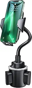 andobil Military-Grade Cup Phone Holder for Car/Truck, [2026 Enhanced] 13" 360° Adjustable Gooseneck w/Anti-Shake Car Mount, Universal Car Phone Holder for iPhone/Samsung/Pixel All 4.0-7.0" Devices